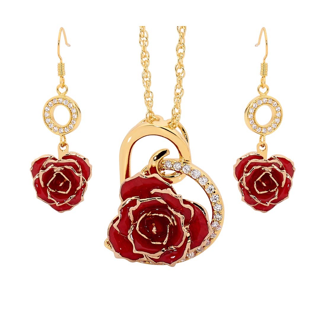 Red shop rose pendant