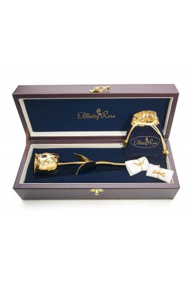 Gold-Dipped Rose & White Leaf Theme Jewellery Set