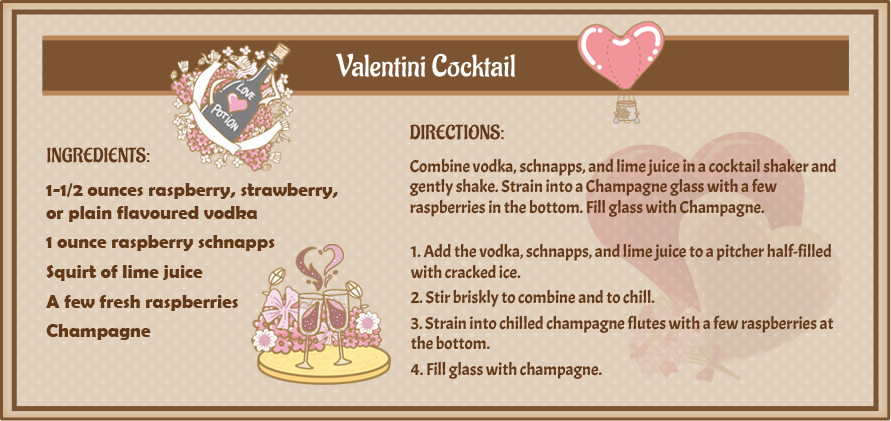 Valentines day cocktail